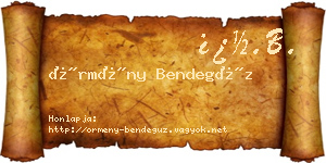 Örmény Bendegúz névjegykártya